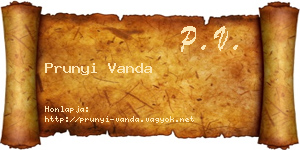 Prunyi Vanda névjegykártya